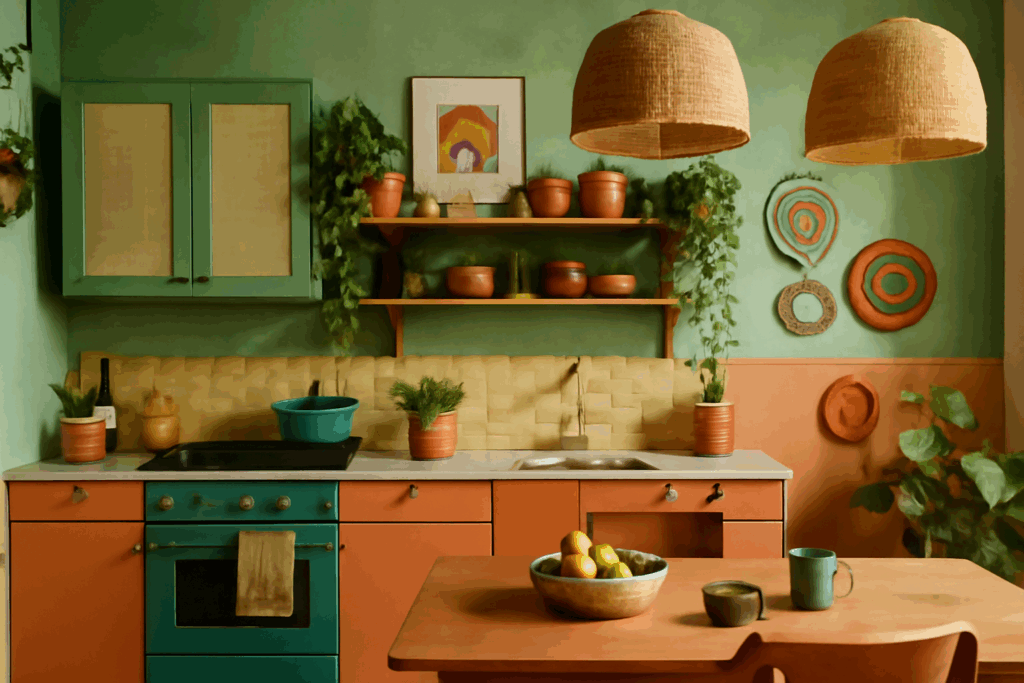 décoration cuisine bohème