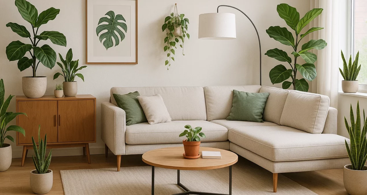17 idées déco pour aménager votre salon avec des plantes